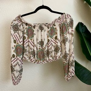 90s-inspired Abstract Off-the-Shoulder Top